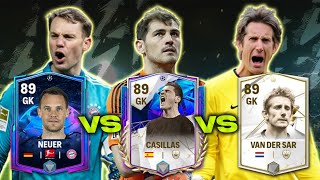 NEUER Vs CASILLAS VS VAN DER SAR  89 OVR RATED GK COMPARISON  EA FC MOBILE 24 [upl. by Malas]