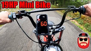 19HP 60MPH Fully Built MB200 Mini Bike Ride [upl. by Aaronson]