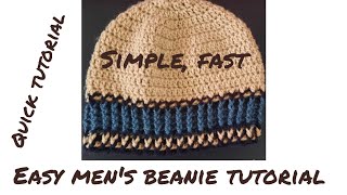 make for your dearest EASY MENS BEANIE TUTORIAL [upl. by Eerehs]