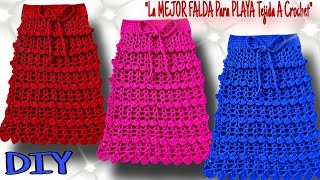 ⛔ ¡¡INCREIBLE La MEJOR FALDA de playa tejida a CROCHET  TODAS LAS TALLAS 🫣 [upl. by Hsenid]