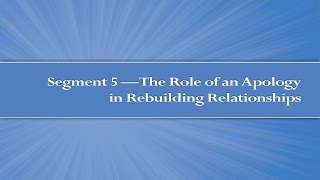 Module 4 Segment 5 The Role of an Apology in Rebuilding Relationships [upl. by Justina]