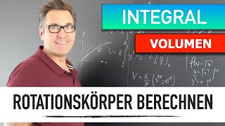 Integral Rotationsvolumen um Y Achse  Volumen eines Rotationskörpers bei Drehung um die YAchse [upl. by Nonnelg996]