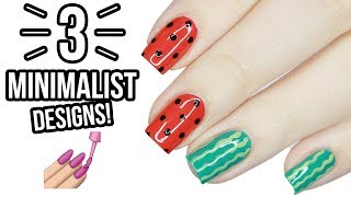 3 Minimalist Nail Art Designs For Summer [upl. by Ariella]