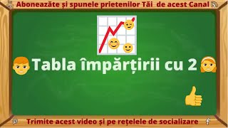 Tabla împărțirii cu 2  învață tabla împărțirii cu 2 video [upl. by Boiney]