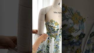 Custom order Corset strapless floral embroidery wedding bridal gown dress gown fashion wedding [upl. by Autrey]