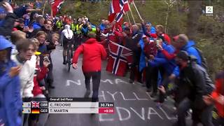 Norwegian police flooring a guy at Bergen UCI cycling world championship 2017 [upl. by Aicilaana]