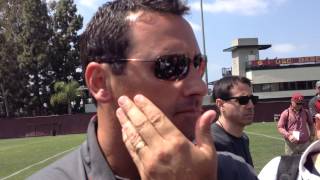 2014 USC Spring Practice 12  Steve Sarkisian Presser [upl. by Ulund]