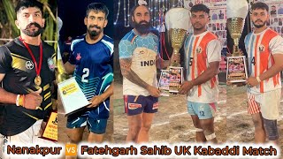 Nanakpur 🆚 Fatehgarh Sahib UK Open kabaddi Match🦅🦅😱 tournament khera Chak 3122023 ajaythakur [upl. by Nahgrom]