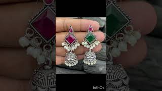 Oxidized stone jhumka [upl. by Houston]