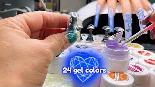 Temu 24 Color Gel 🎨  24 gel nail colors Cheap [upl. by Euqinamod]