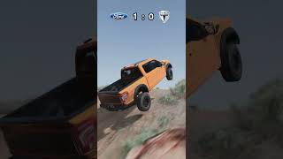 Ford Raptor vs Tesla Cybertruck beamngdrive beamng gaming [upl. by Gerhardt]