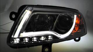 SWLtube Scheinwerfer Audi A6 4F LED Lighttube Standlicht chrome SWTuning [upl. by Naed]