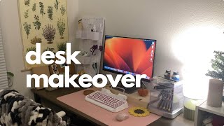 DESK MAKEOVER  Makeover My Desk Setup With Me [upl. by Attenreb]