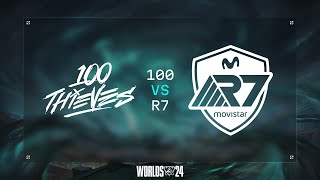 100 THIEVES VS MOVISTAR R7  MAPA 3  PLAYIN 1  WORLDS  2024  LEAGUE OF LEGENDS [upl. by Ayle494]