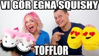 VI GÖR EGNA SQUISHY TOFFLOR SMILEY OCH UNICORN [upl. by Reube]