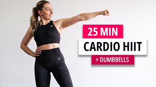 25 Min FULL BODY Dumbbell Workout  HIIT Strength Training amp Cardio [upl. by Ahsikam847]