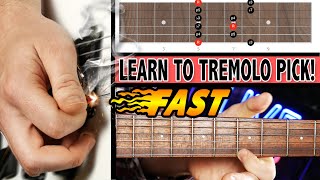 Learn Fast Tremolo Picking On Guitar  Beginner to Intermediate Lesson [upl. by Melinde]