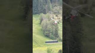 Kaman KMax Doppelrotor Koaxial Helicopter transport Videmanette Lift parts in Rougemont Switzerland [upl. by Christiana]