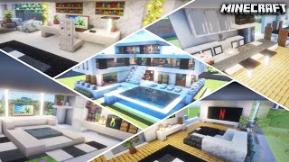 Minecraft  Modern House Interior designs amp Ideas 💡 Tutorial  Minecraft Interior 1 [upl. by Levin62]