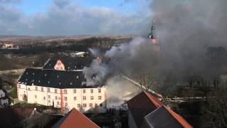 Schloss Ehrenstein bei Ohrdruf brennt [upl. by Ecirtnahs]