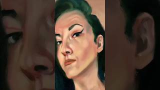 I Painted My Face Full Process Video 👆🏻👆🏻👆🏻 oilpainting portraitpainting [upl. by Atenek]