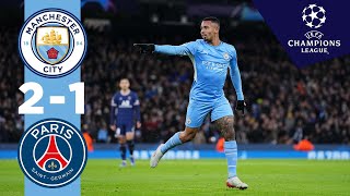 Man City Highlights  City 21 PSG  Manchester City into the last 16 of the Champions League [upl. by Eaner597]