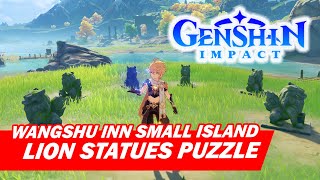 Lion statues puzzle on small island near Wangshu Inn  Genshin Impact  PC gameplay [upl. by Suiremed]