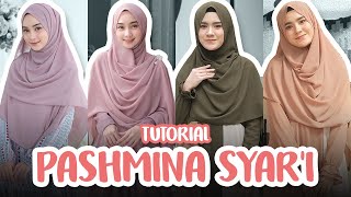 4 TUTORIAL HIJAB PASHMINA SYARI MENUTUP DADA  Simpel Stylish dan Cantik [upl. by Nnawaj390]