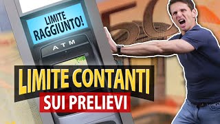 LIMITE prelievo di CONTANTI dal conto corrente  Avv Angelo Greco [upl. by Wrand]