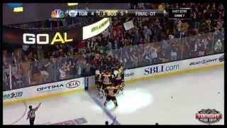 Patrice Bergeron OT Goal Against Toronto 51313 [upl. by Dnalyr614]