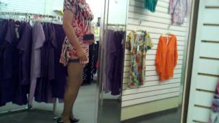 Sissy Shopping Walking the salesfloor in a cute red dress [upl. by Yldarb197]