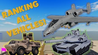 Ranking EVERY SINGLE VEHICLE from WORST to BEST in WAR TYCOON [upl. by Repinuj941]