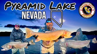 Pyramid Lake NV Monster Trophy Lahontan Cutthroat Jig Fishing [upl. by Einnhoj]