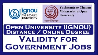 Validity of Online  Distance  Open University Degree fort Government Jobs [upl. by Isied253]