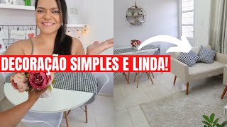 SALA ESTILO MINIMALISTA ESCANDINAVO DECORAÇÃO CLEAN E LINDA Faxina e organização [upl. by Ahsinna]