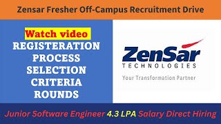 Zensar is hiring freshers Off campus drive Zensar Zensar technologies job update [upl. by Tail]