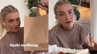 Äntligen sushi mukbang med Daphne Törnquist Prenumerera strula [upl. by Wehtam]