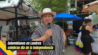 COLOMBIANOS EN LONDRES dicen Feliz dia de la independencia [upl. by Ahtivak284]