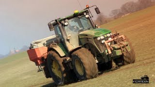 John Deere 7830 mit Rauch AXISH Düngerstreuer [upl. by Aicen]