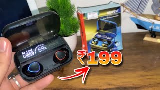 M10 TWS Wireless Earbud Unboxing and Review  EARBUDS with Powerbank⚡️ [upl. by Burrell]