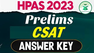 HPAS Prelims 2023  CSAT  Answer Key [upl. by Tergram24]