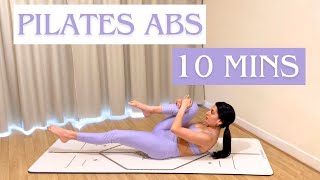 PILATES ABS WORKOUT  10 MINS  At Home No Equipment Ab Workout [upl. by Ehrenberg]