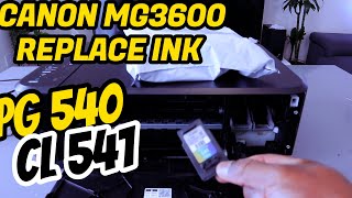 Canon MG3600 All In One Printer REPLACE INK Cartridges and INK Setup [upl. by Chabot]