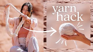 Yarn Hack⁠⁠—How to Wind Yarn By Hand into a CenterPull Ball [upl. by Brewster7]