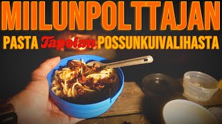 RETKIRUOKA Miilunpolttajanpasta TAPOLAN Possunkuivalihasta [upl. by Aisatsan233]