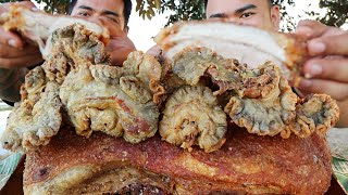 OUTDOOR COOKING  2KG CHCHARON BULAKLAK  CRISPY PORK BELLY MUKBANG HD [upl. by Huston]