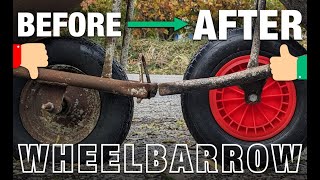 Wheelbarrow TIRE replacement  Tire amp Inner Tube StepbyStep Tutorial 🛞💚🛠️ [upl. by Wolfe]