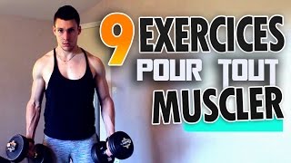 Musculation avec haltères  9 Exercices pour tout muscler [upl. by Zane271]