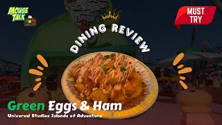 Dining Review Green Eggs amp Ham Buffalo Chicken Tots  Universal Studios Islands of Adventure [upl. by Sloatman14]