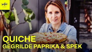 Heerlijke quiche met yoghurt feta gegrilde puntpaprika en spek  Sofie Dumont [upl. by Bazluke]